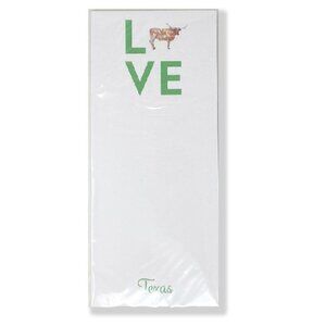 Texas Love Longhorn Green Notepad